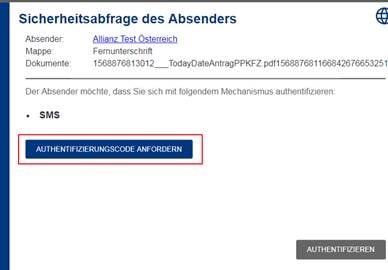 Fernunterschrift SMS Authentifzierung